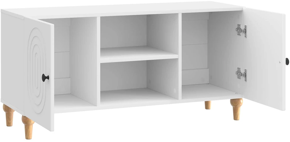 TV staliukas Televizoriaus spintelė Itin blizgi balta 102 x 34,5 x 50 cm