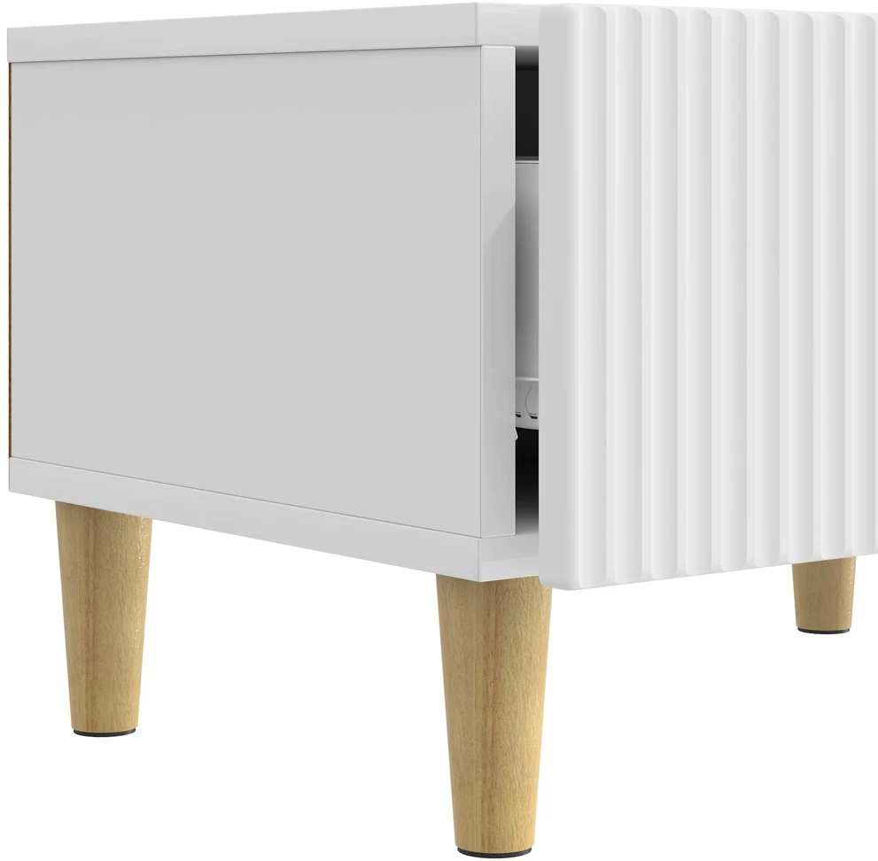 TV staliukas Televizoriaus spintelė Itin blizgi balta 147 x 34,5 x 30 cm