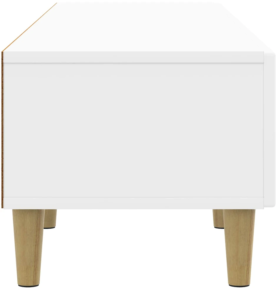 TV staliukas Televizoriaus spintelė Itin blizgi balta 147 x 34,5 x 30 cm