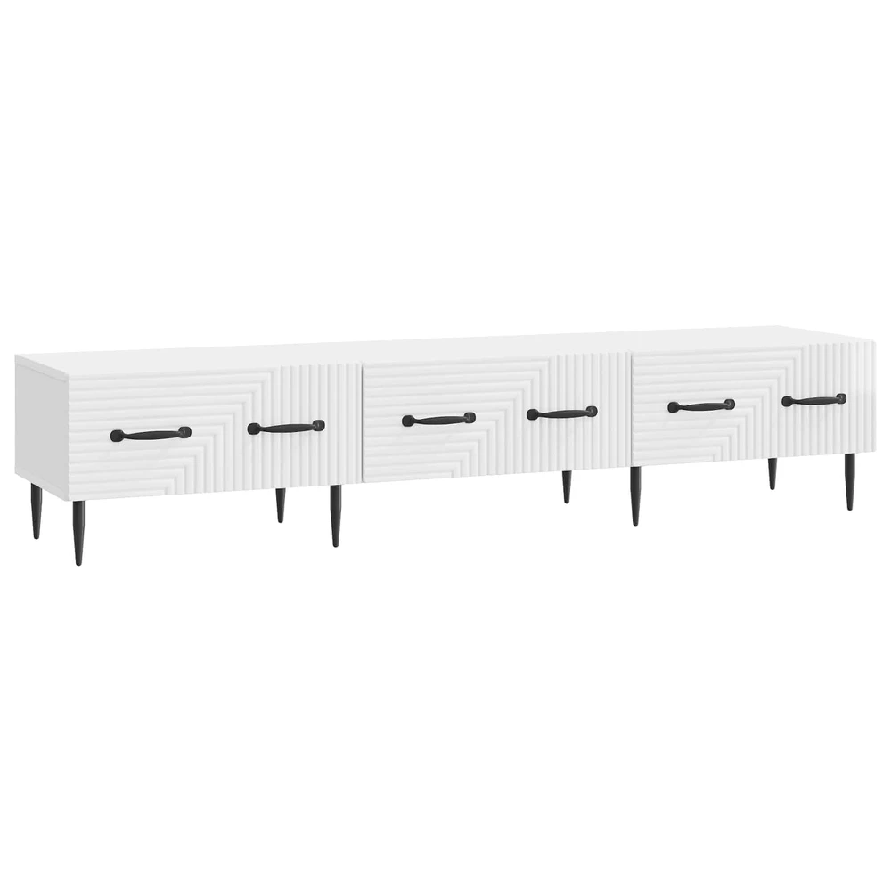 TV staliukas Televizoriaus spintelė Itin blizgi balta 147 x 34,5 x 30 cm