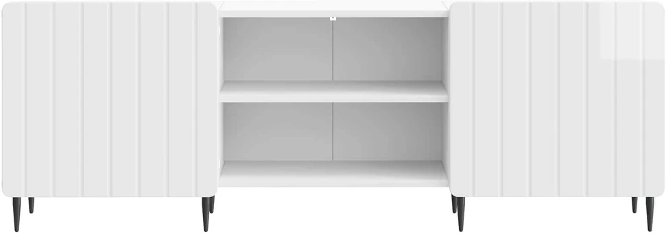 TV staliukas Televizoriaus spintelė Itin blizgi balta 150 x 31 x 52 cm