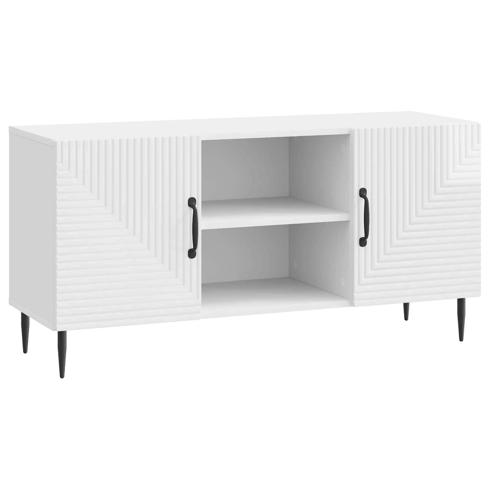 TV staliukas Televizoriaus spintelė Itin blizgi balta 102 x 34,5 x 50 cm