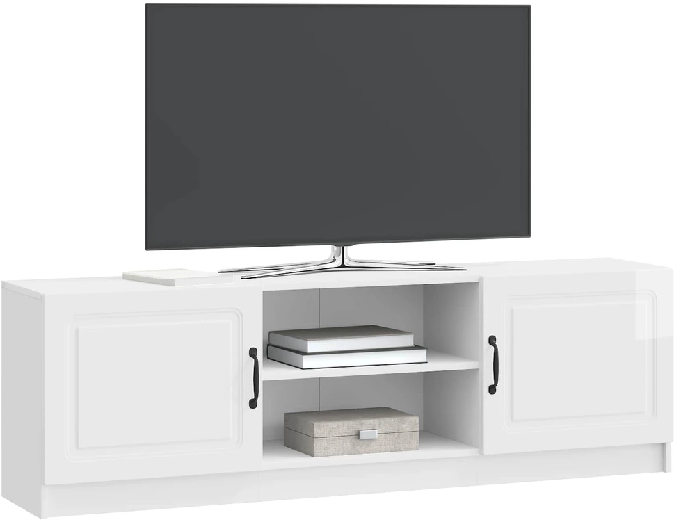 TV staliukas Televizoriaus spintelė Itin blizgi balta 150 x 31 x 47 cm