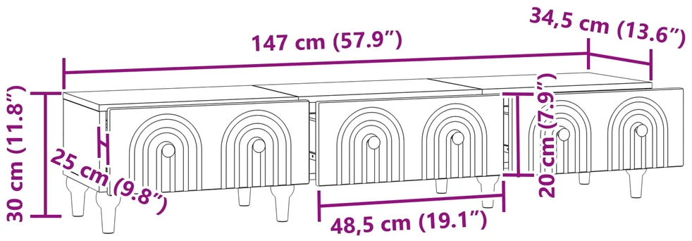 TV staliukas Televizoriaus spintelė Itin blizgi balta 147 x 34,5 x 30 cm