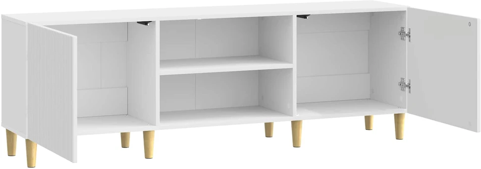 TV staliukas Televizoriaus spintelė Itin blizgi balta 150 x 31 x 50 cm