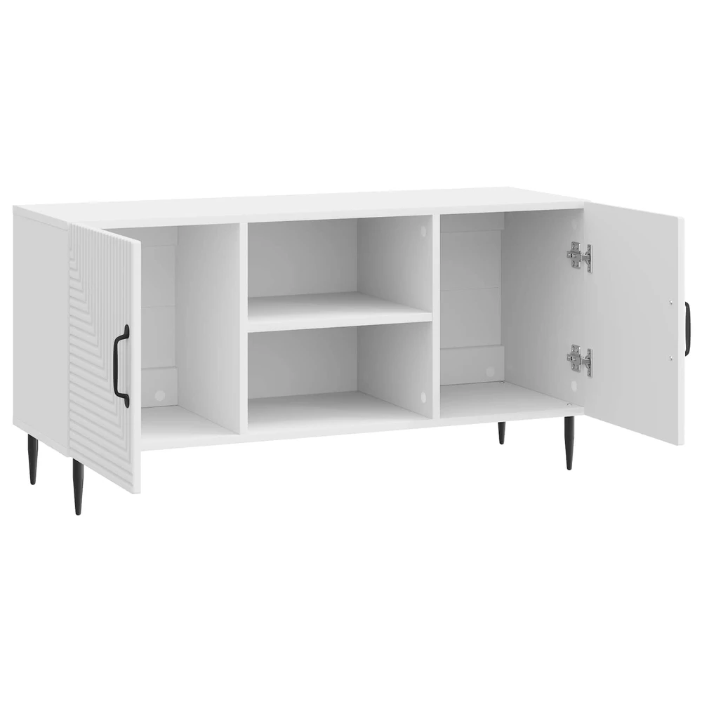 TV staliukas Televizoriaus spintelė Itin blizgi balta 102 x 34,5 x 50 cm