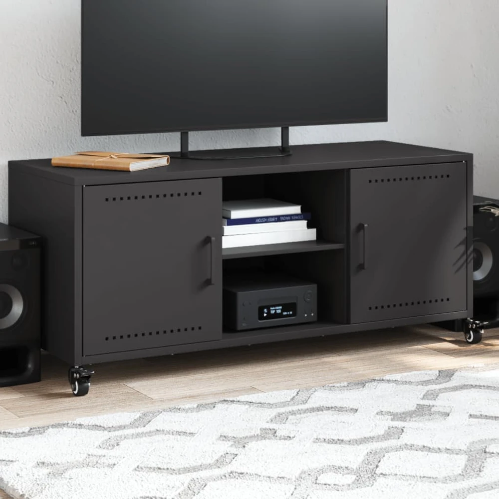 TV staliukas Televizoriaus spintelė, juoda, 100,5x39x43,5cm, plienas