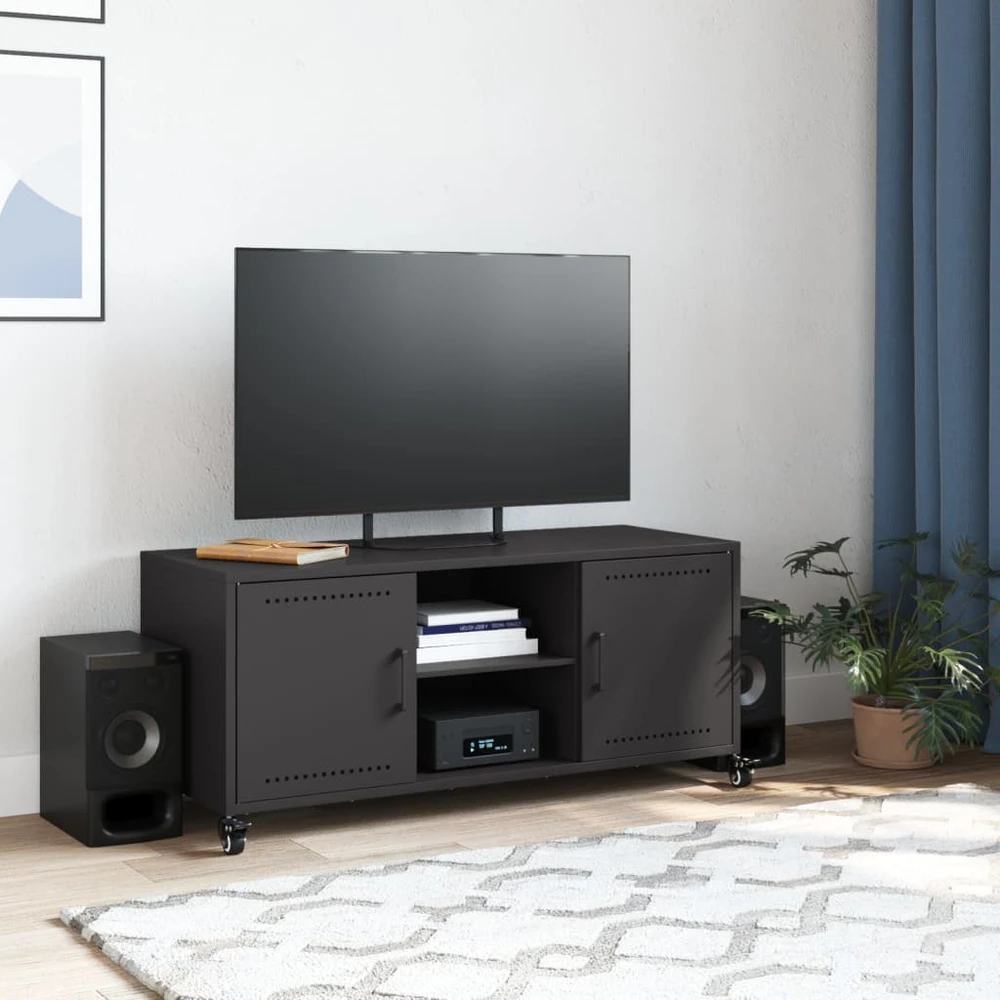 TV staliukas Televizoriaus spintelė, juoda, 100,5x39x43,5cm, plienas