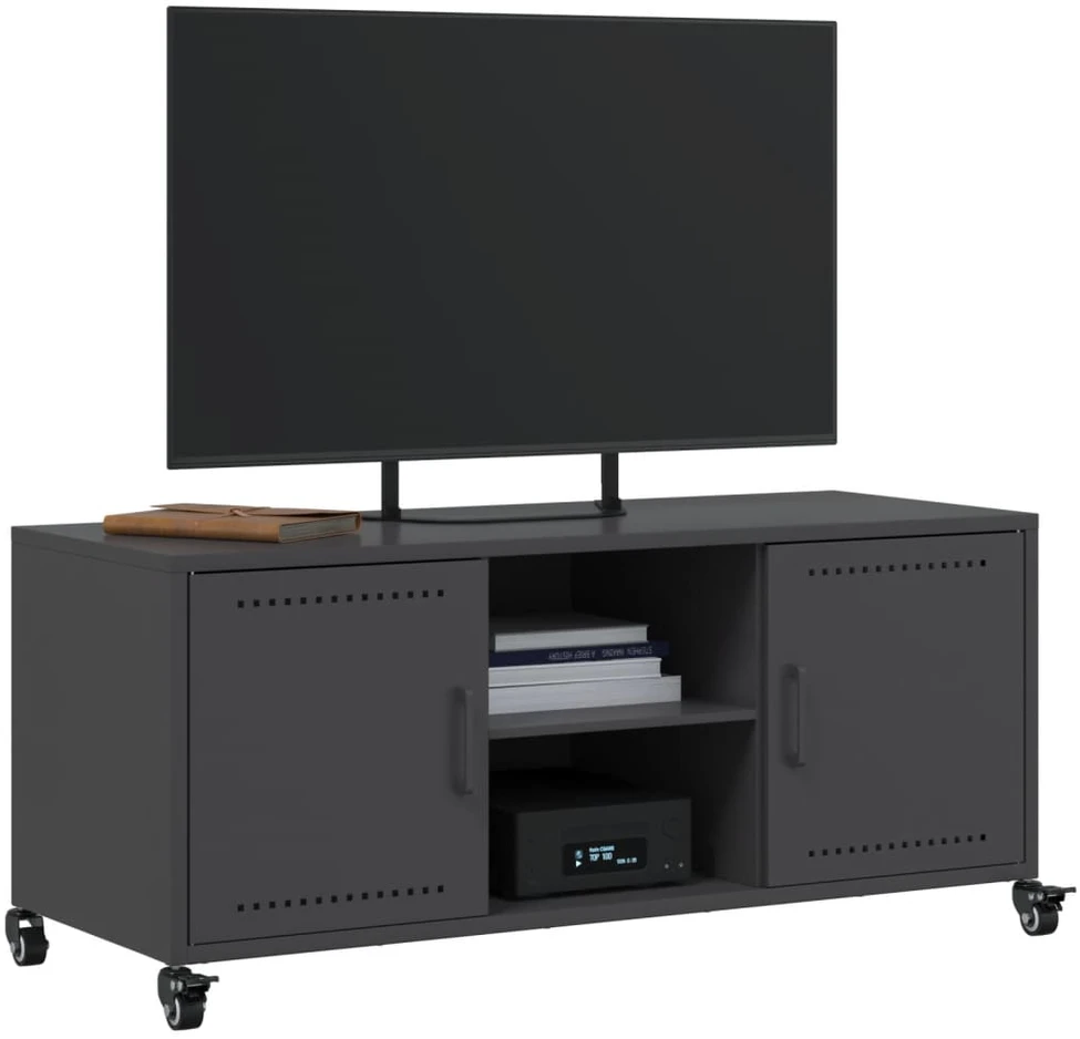 TV staliukas Televizoriaus spintelė, juoda, 100,5x39x43,5cm, plienas