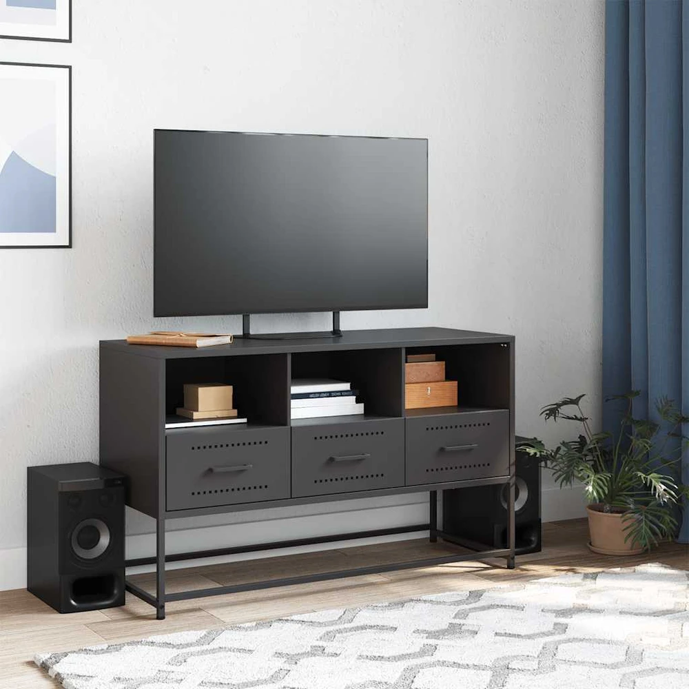 TV staliukas Televizoriaus spintelė, juoda, 100,5x39x60,5cm, plienas