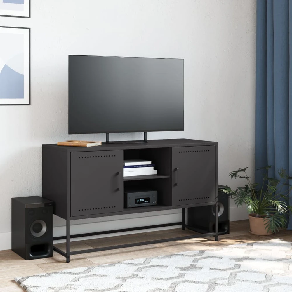 TV staliukas Televizoriaus spintelė, juoda, 100,5x39x60,5cm, plienas
