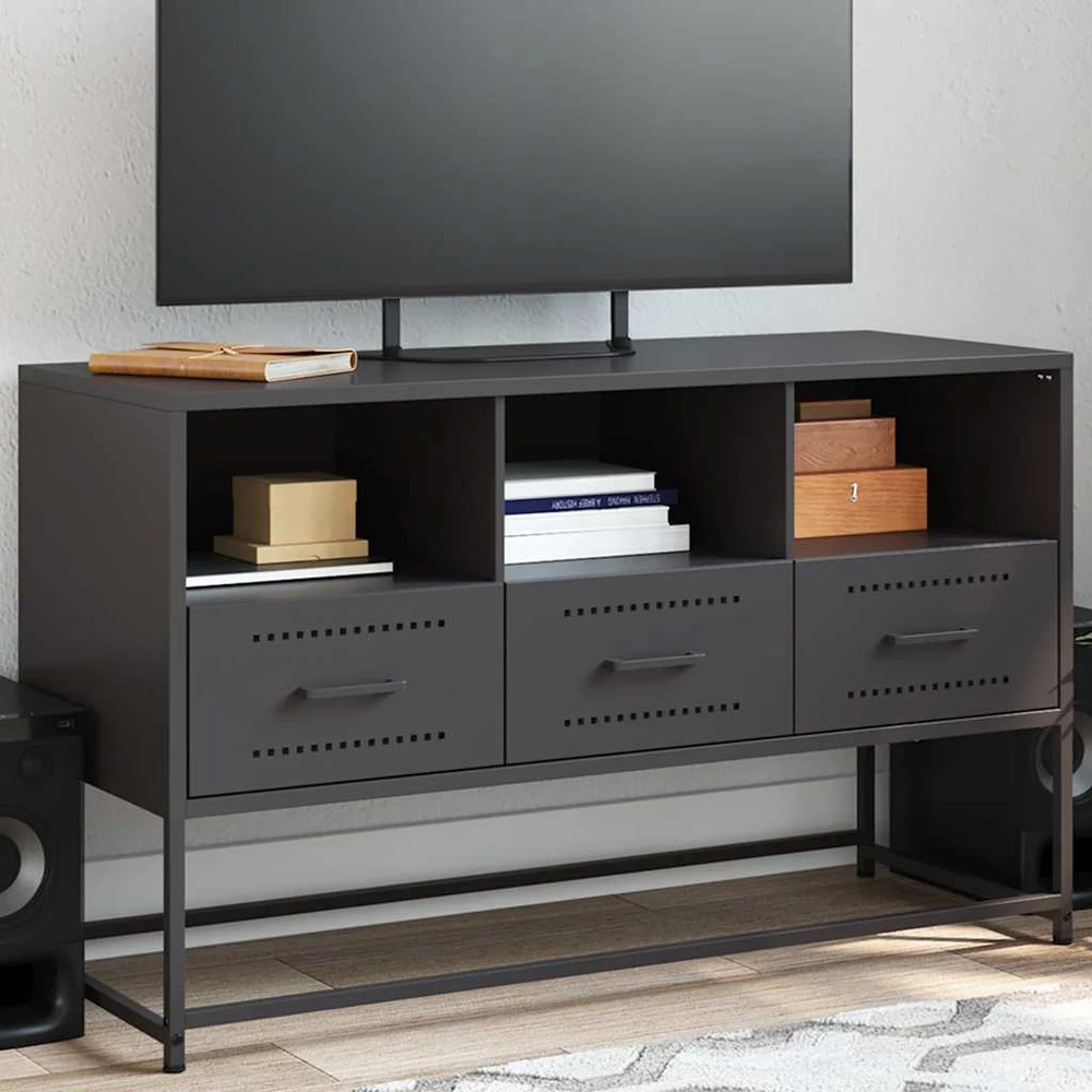 TV staliukas Televizoriaus spintelė, juoda, 100,5x39x60,5cm, plienas