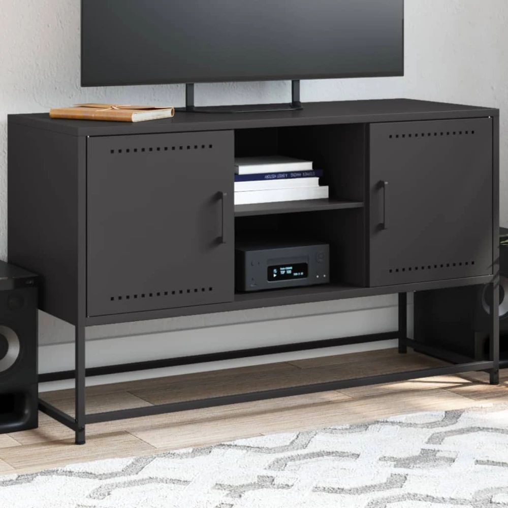 TV staliukas Televizoriaus spintelė, juoda, 100,5x39x60,5cm, plienas