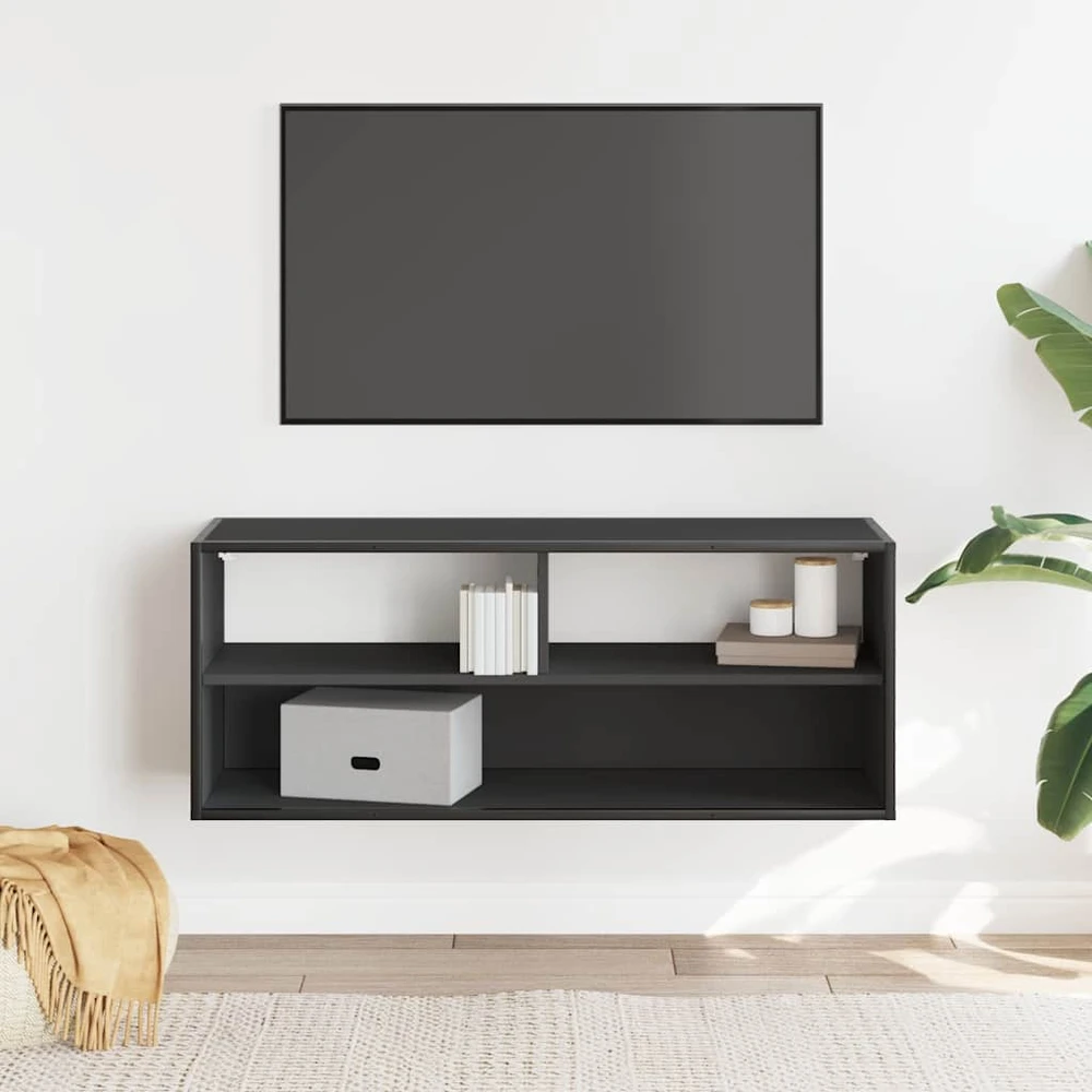 TV staliukas Televizoriaus spintelė, juoda, 100x31x39,5cm, mediena/metalas