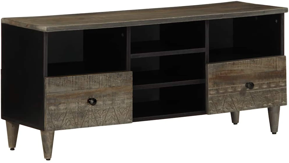 TV staliukas Televizoriaus spintelė, juoda, 100x33x46cm, mango masyvas