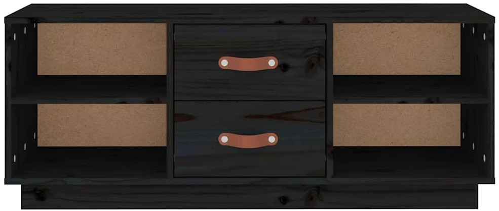 TV staliukas Televizoriaus spintelė, juoda, 100x34x40cm, pušies masyvas