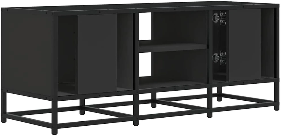 TV staliukas Televizoriaus spintelė, juoda, 100x35x41cm, mediena ir metalas