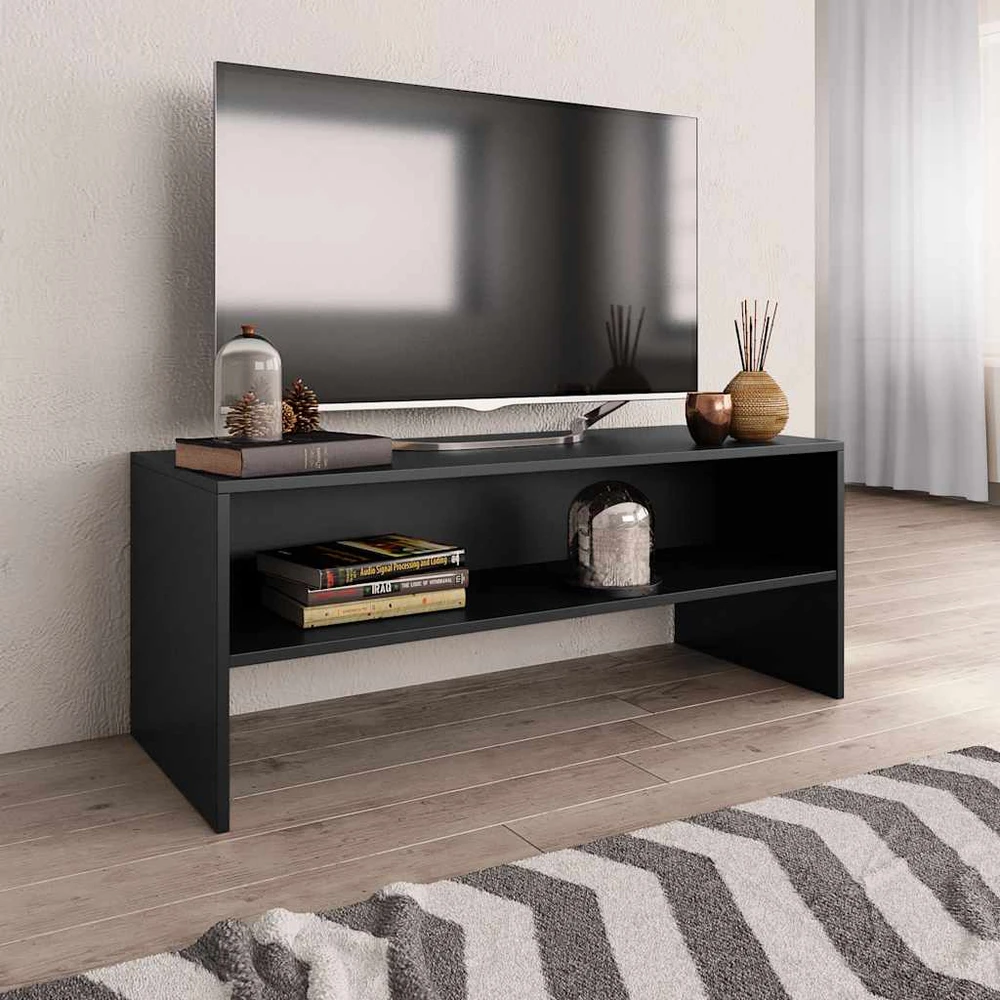 TV staliukas Televizoriaus spintelė, juoda, 100x40x40cm, apdirbta mediena