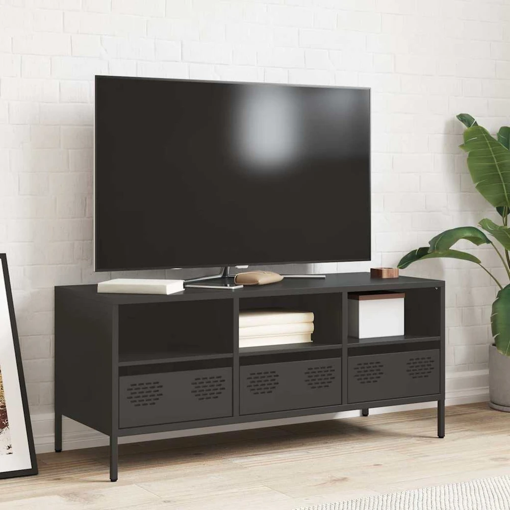 TV staliukas Televizoriaus spintelė, juoda, 101,5x39x43,5cm, plienas