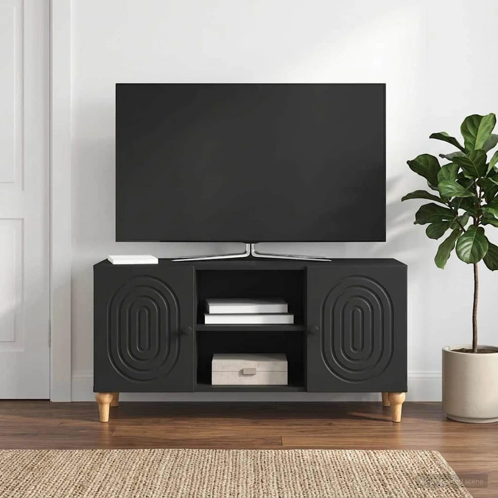 TV staliukas Televizoriaus spintelė Juoda 102 x 34,5 x 50 cm