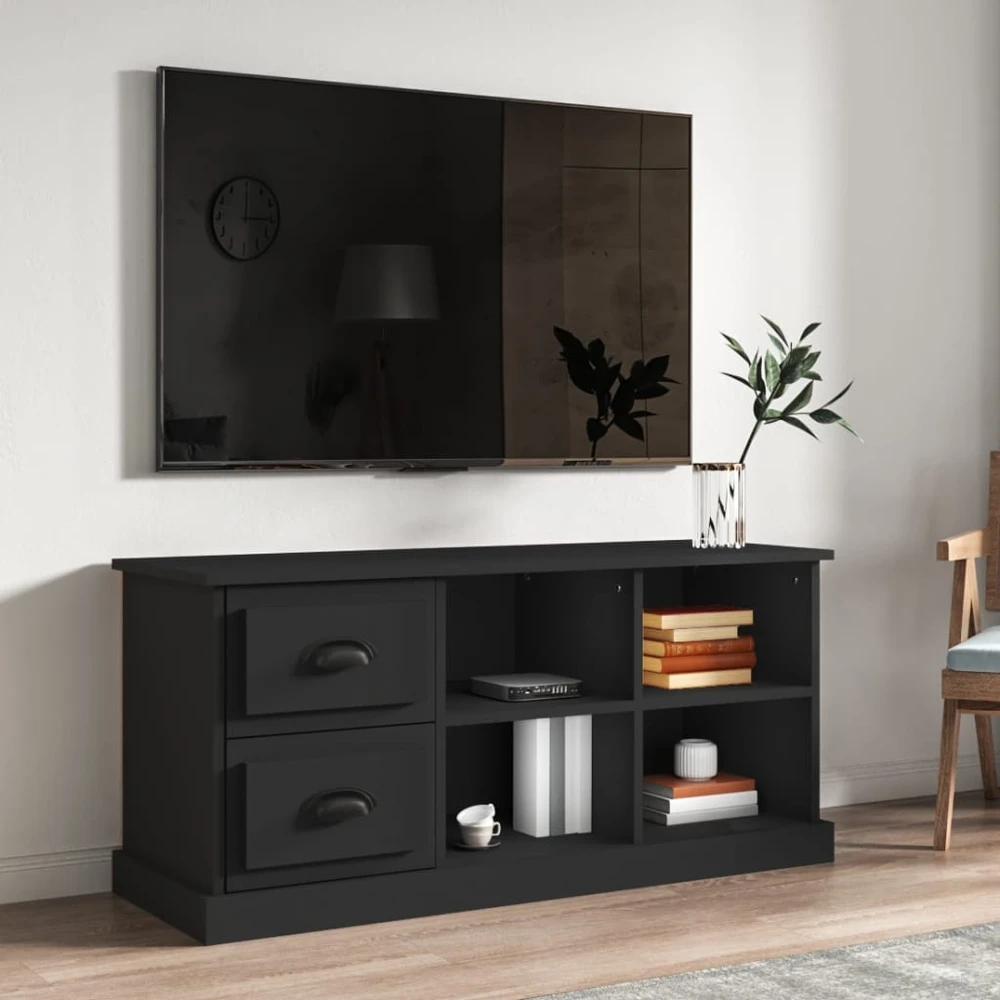 TV staliukas Televizoriaus spintelė, juoda, 102x35,5x47,5cm, mediena