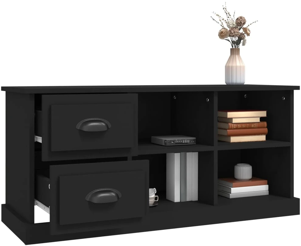 TV staliukas Televizoriaus spintelė, juoda, 102x35,5x47,5cm, mediena