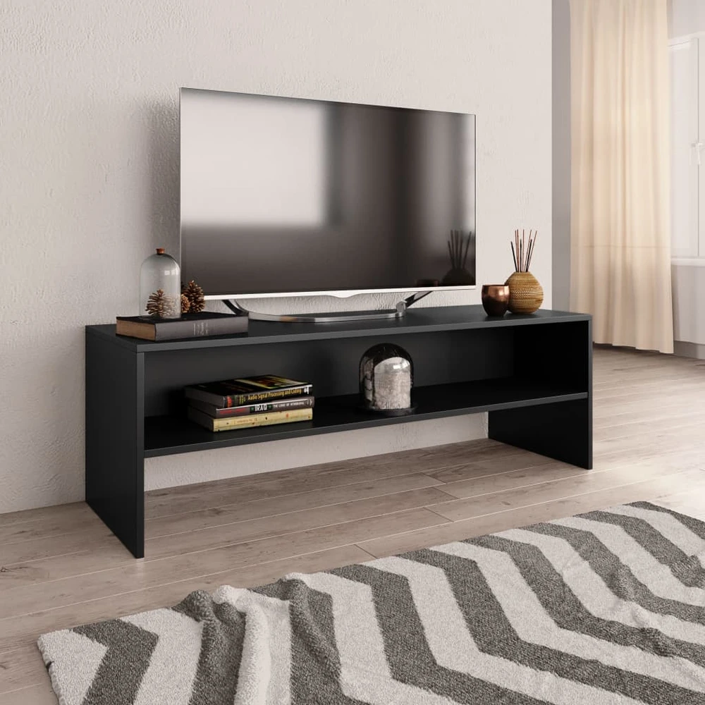 TV staliukas Televizoriaus spintelė, juoda, 120x40x40cm, apdirbta mediena