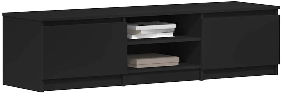 TV staliukas Televizoriaus spintelė, juoda, 140x40x35,5cm, apdirbta mediena