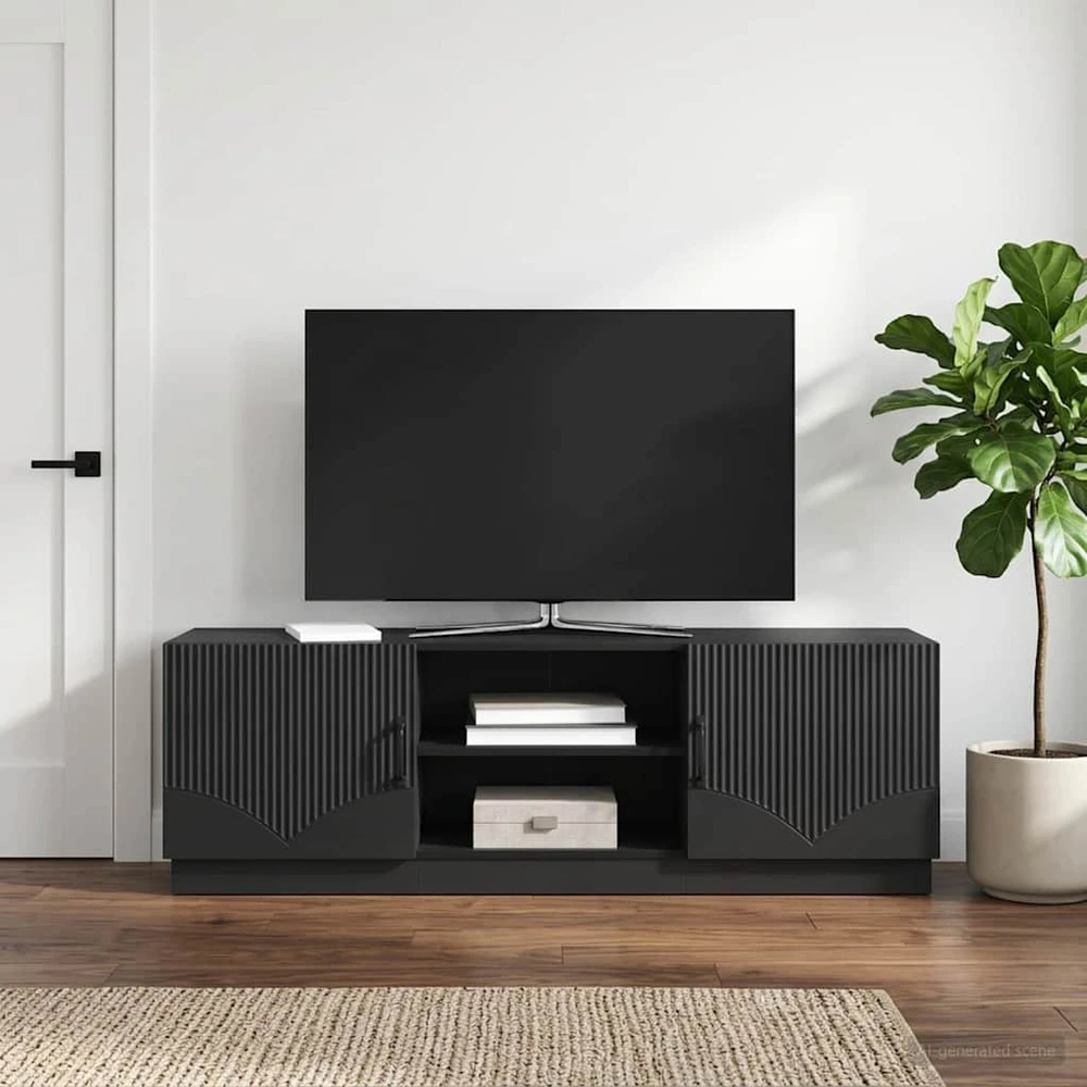 TV staliukas Televizoriaus spintelė Juoda 150 x 31 x 47 cm Apdirbta mediena