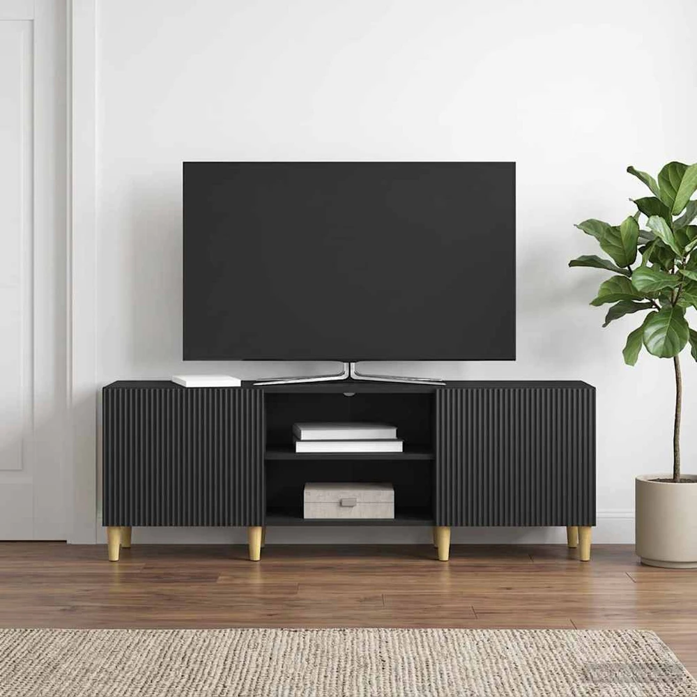 TV staliukas Televizoriaus spintelė Juoda 150 x 31 x 50 cm Apdirbta mediena