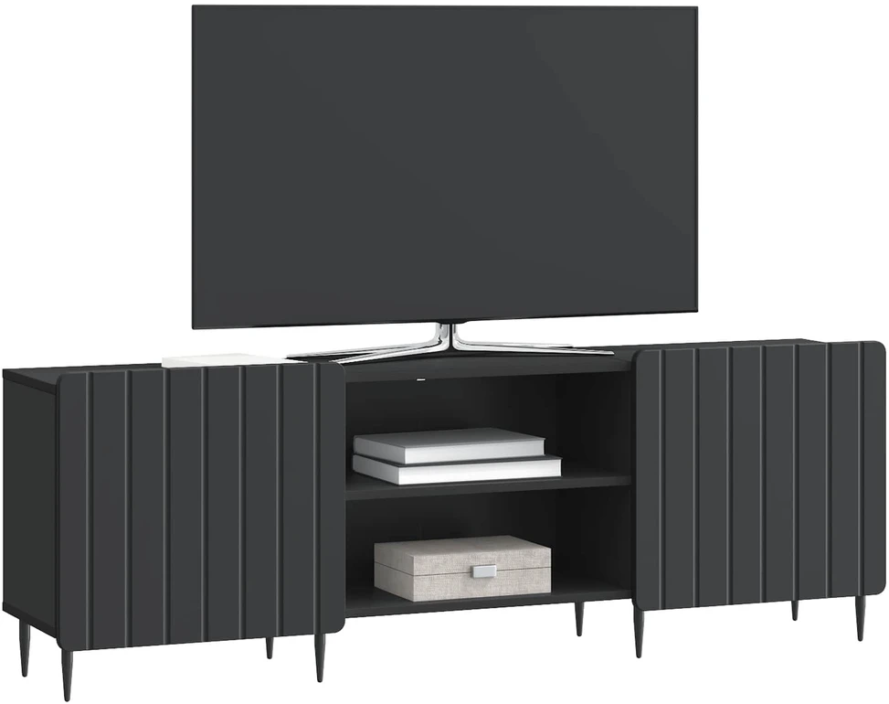 TV staliukas Televizoriaus spintelė Juoda 150 x 31 x 52 cm Apdirbta mediena