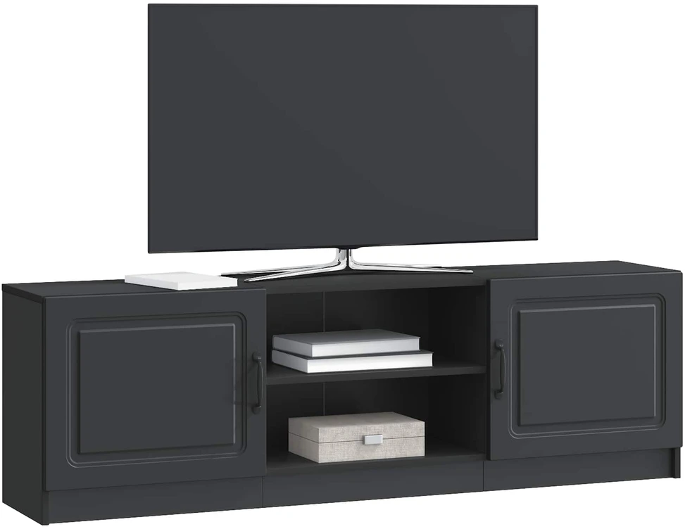 TV staliukas Televizoriaus spintelė Juoda 150 x 31 x 47 cm Apdirbta mediena