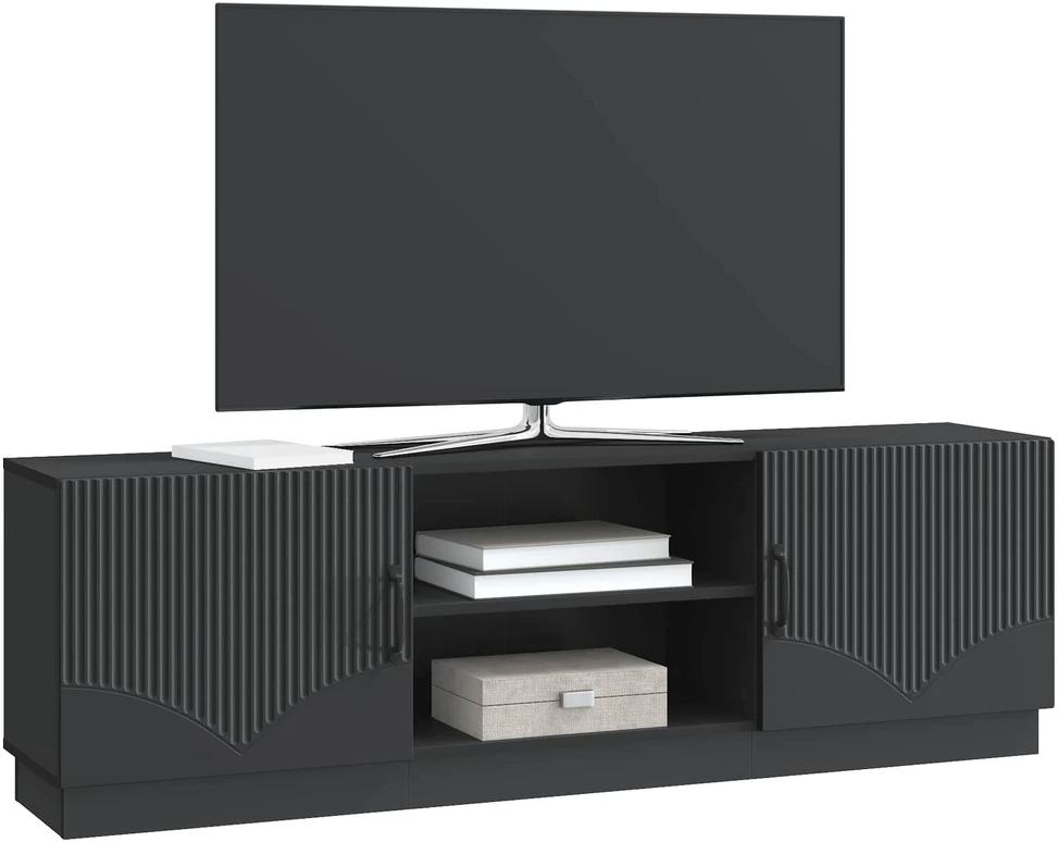 TV staliukas Televizoriaus spintelė Juoda 150 x 31 x 47 cm Apdirbta mediena