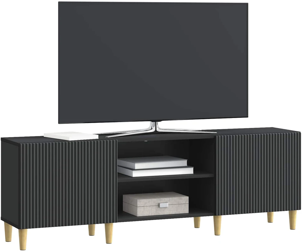 TV staliukas Televizoriaus spintelė Juoda 150 x 31 x 50 cm Apdirbta mediena