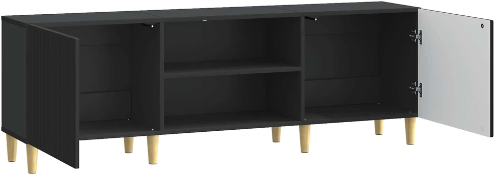 TV staliukas Televizoriaus spintelė Juoda 150 x 31 x 50 cm Apdirbta mediena