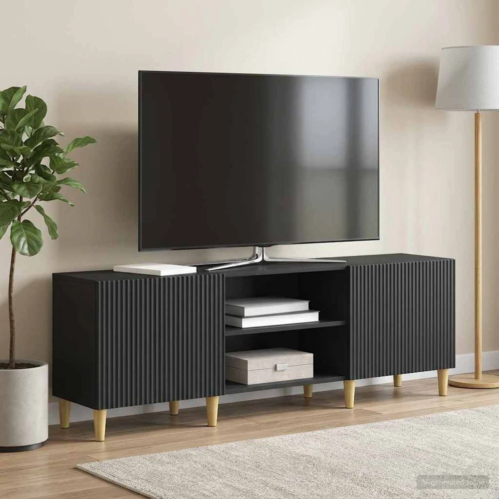 TV staliukas Televizoriaus spintelė Juoda 150 x 31 x 50 cm Apdirbta mediena
