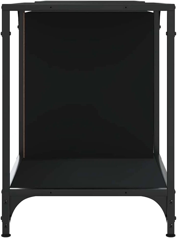 TV staliukas Televizoriaus spintelė, juoda, 153x37x50cm, apdirbta mediena