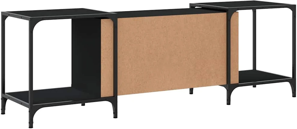 TV staliukas Televizoriaus spintelė, juoda, 153x37x50cm, apdirbta mediena