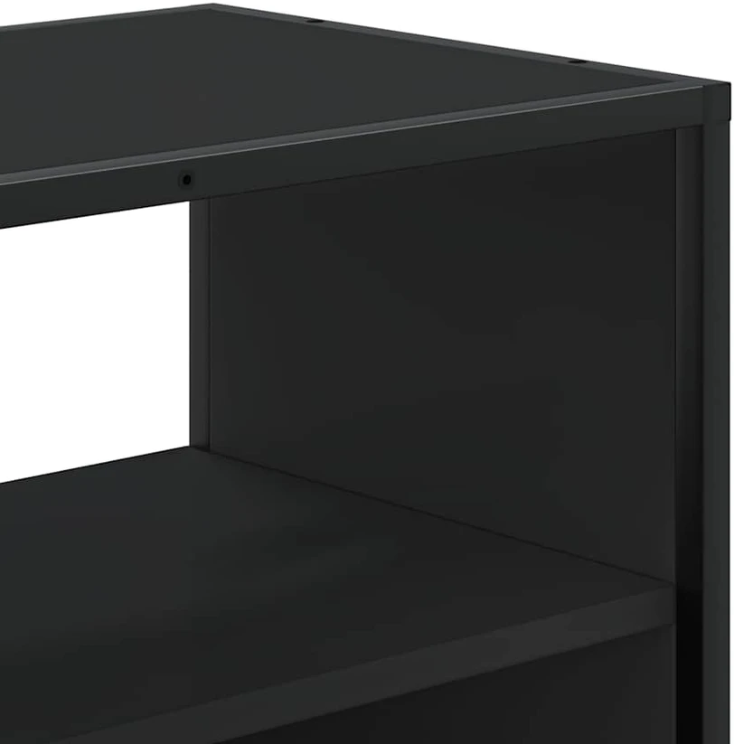 TV staliukas Televizoriaus spintelė, juoda, 60x31x39,5cm, mediena ir metalas