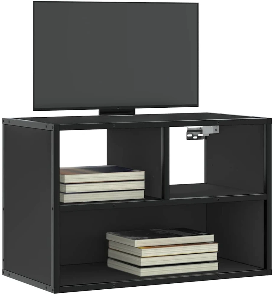 TV staliukas Televizoriaus spintelė, juoda, 60x31x39,5cm, mediena ir metalas