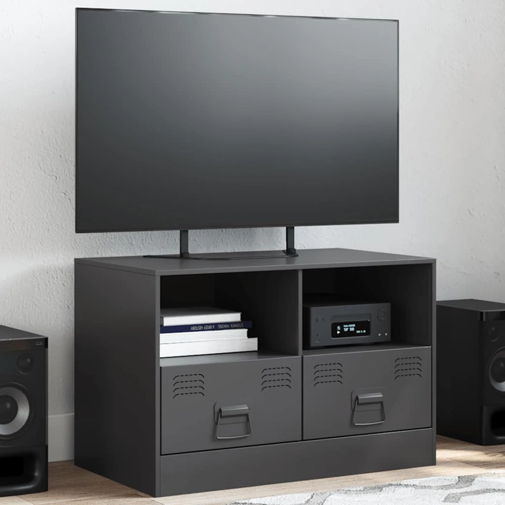 TV staliukas Televizoriaus spintelė, juoda, 67x39x44cm, plienas