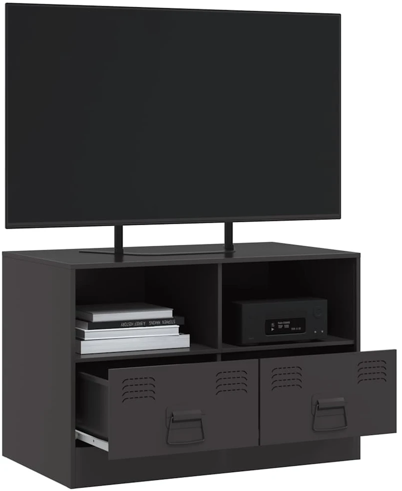 TV staliukas Televizoriaus spintelė, juoda, 67x39x44cm, plienas