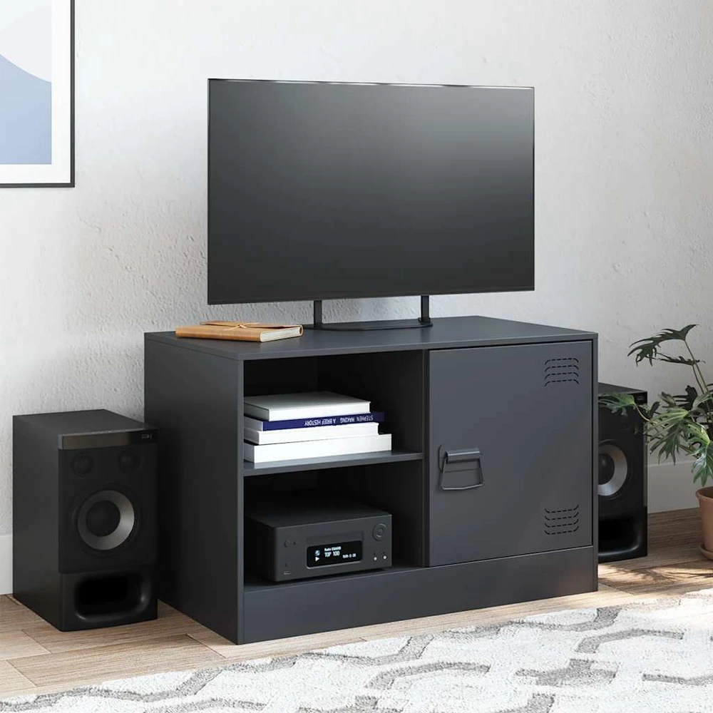TV staliukas Televizoriaus spintelė, juoda, 67x39x44cm, plienas