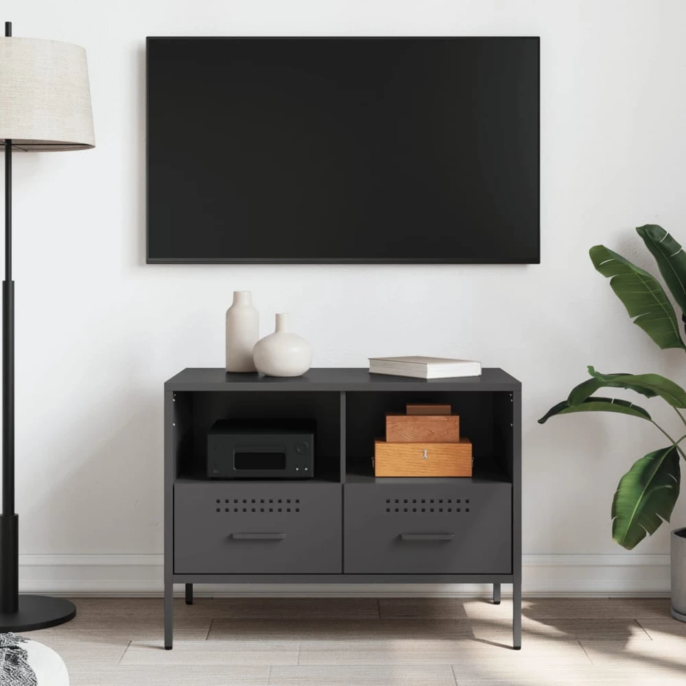 TV staliukas Televizoriaus spintelė, juoda, 68x39x50,5cm, plienas