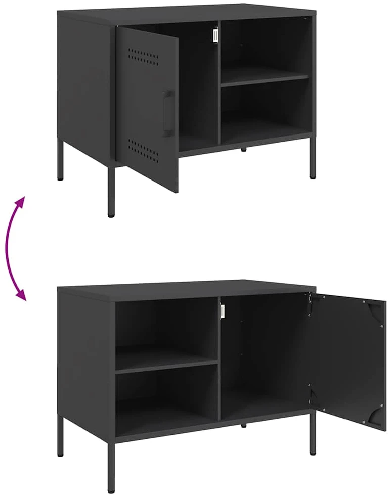 TV staliukas Televizoriaus spintelė, juoda, 68x39x50,5cm, plienas