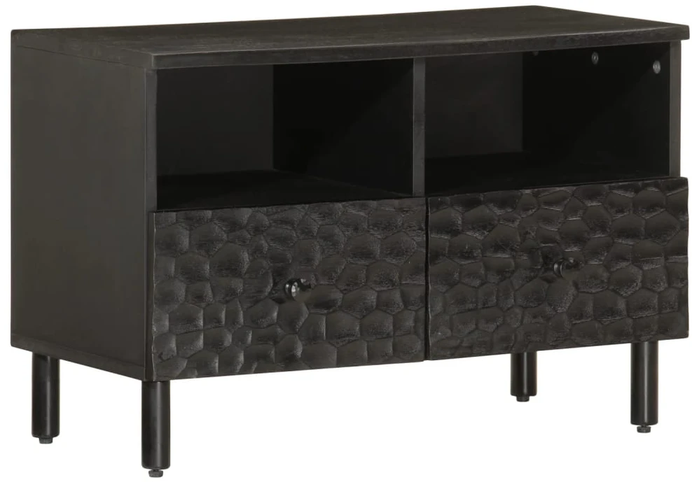 TV staliukas Televizoriaus spintelė, juoda, 70x33x46cm, mango masyvas