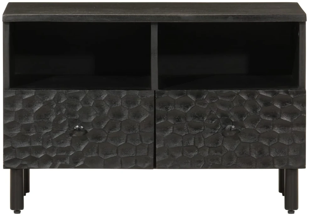 TV staliukas Televizoriaus spintelė, juoda, 70x33x46cm, mango masyvas