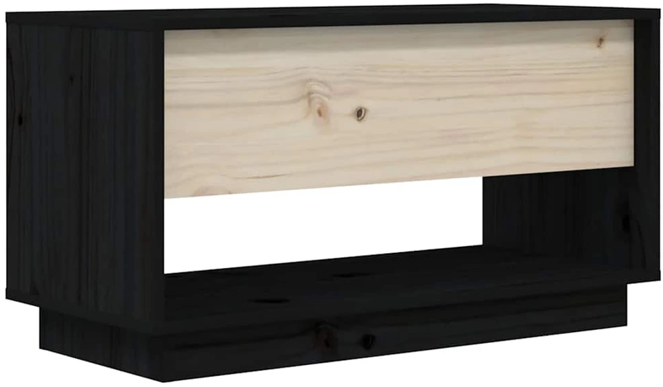 TV staliukas Televizoriaus spintelė, juoda, 74x34x40cm, pušies masyvas