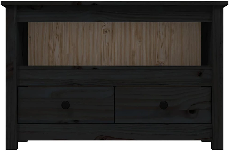 TV staliukas Televizoriaus spintelė, juoda, 79x35x52cm, pušies masyvas