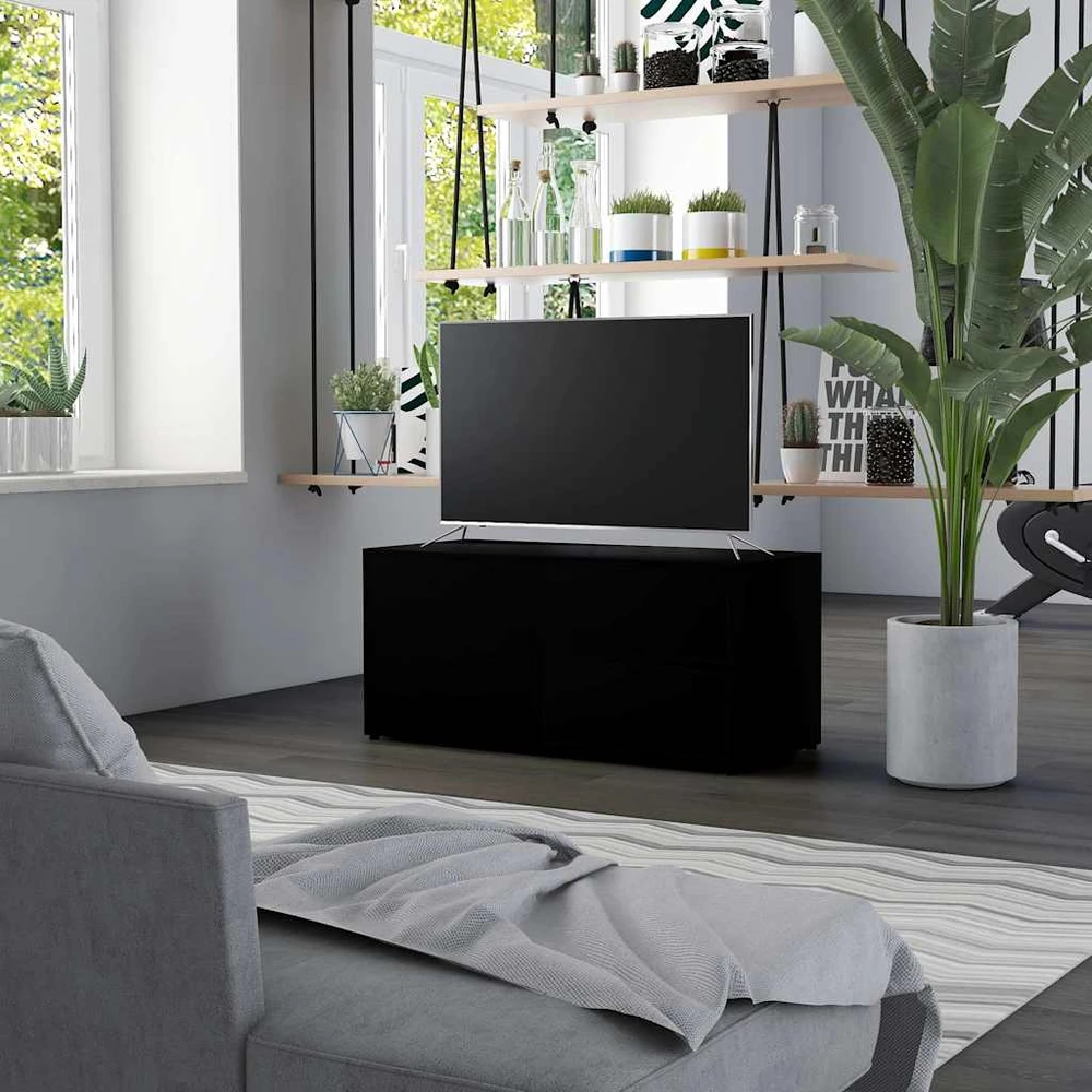 TV staliukas Televizoriaus spintelė, juoda, 80x34x36cm, apdirbta mediena